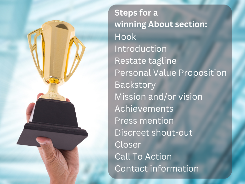 steps to winning linkedin about section